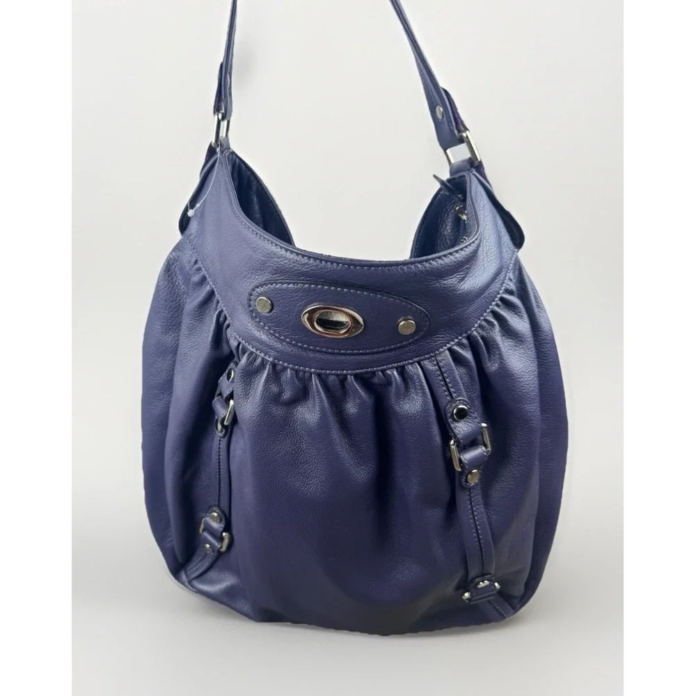 Karla Hanson Purple Hobo Shoulder Bag Vegan Leather Slouch Purse‎ Handbag